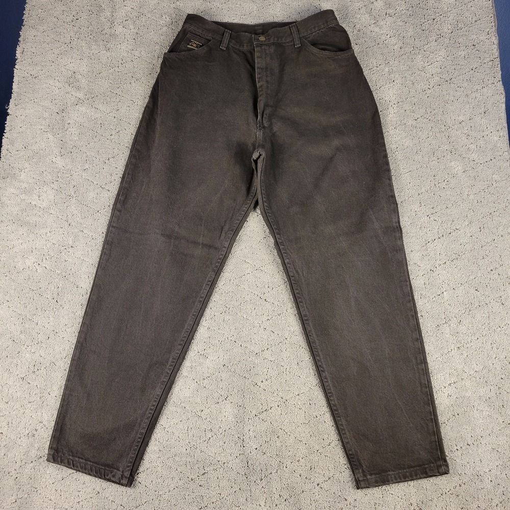 VTG Wrangler‎ Jeans Womens 16S Black Mom High Rise Cowgirl Tapered Made In USA